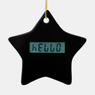 Ornamento de estrella de mensaje de saludo electró