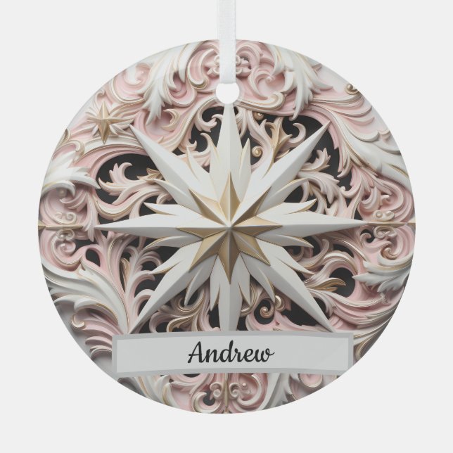 Ornamento de estrella de Navidades personalizados  (Anverso)