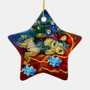 Ornamento de estrella de Yorkshire Terrier