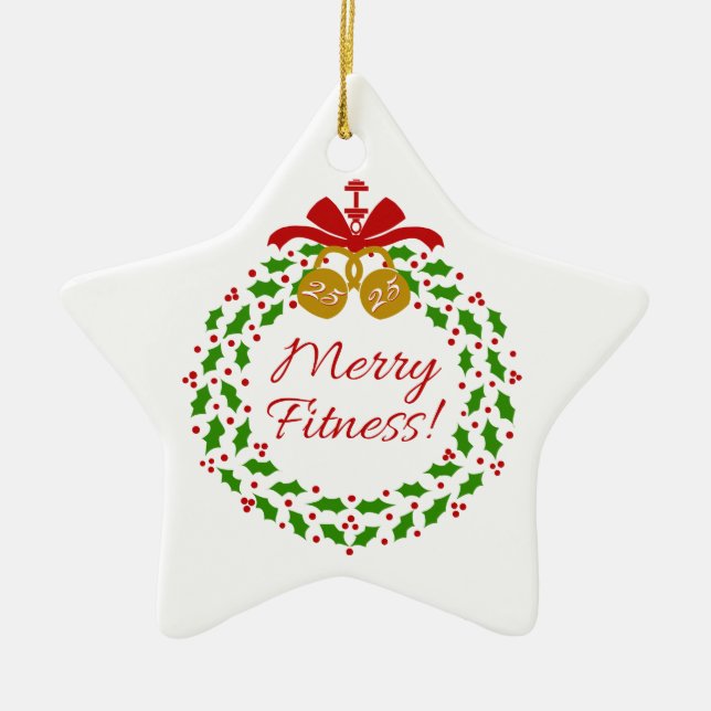 Ornamento de Estrella Personalizado de Merry Fitne (Frente)