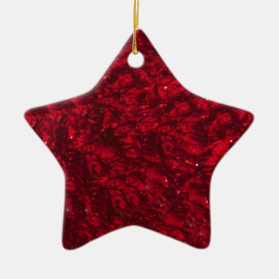 Ornamento de estrella roja de vacaciones felices
