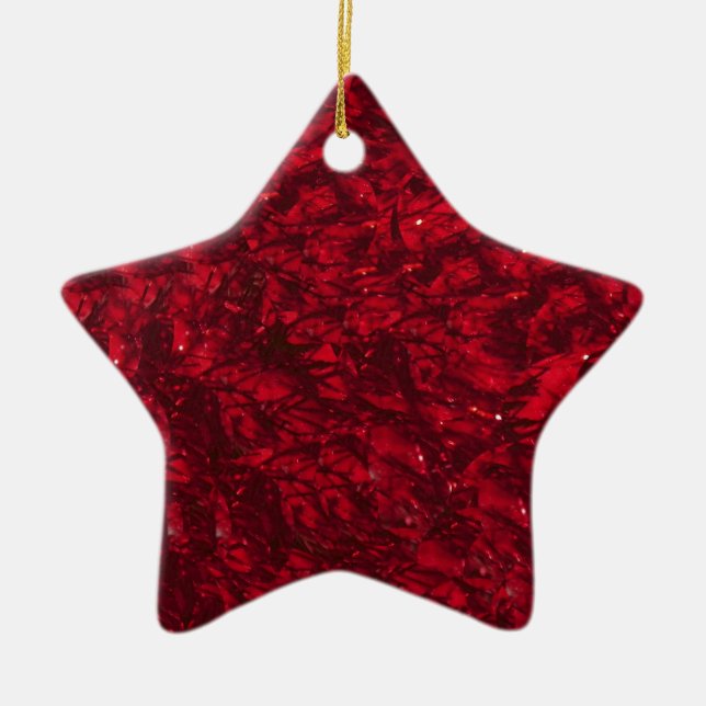 Ornamento de estrella roja de vacaciones felices (Frente)