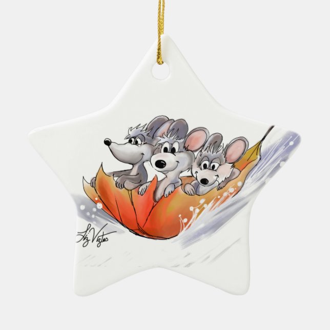 Ornamento de estrellas de invierno de Mic, Mac y M (Frente)