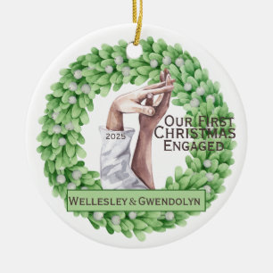 Ornamento de eucalipto de primera Navidad comprome