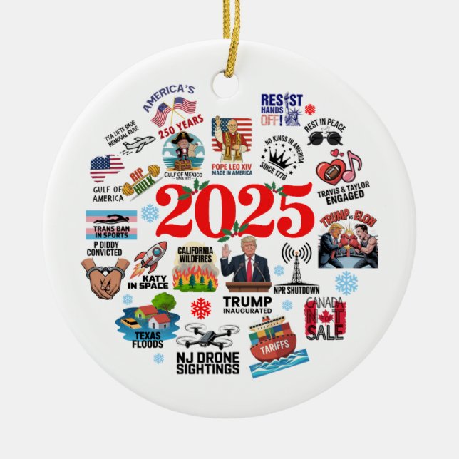 Ornamento de eventos notables de 2025 (Frente)