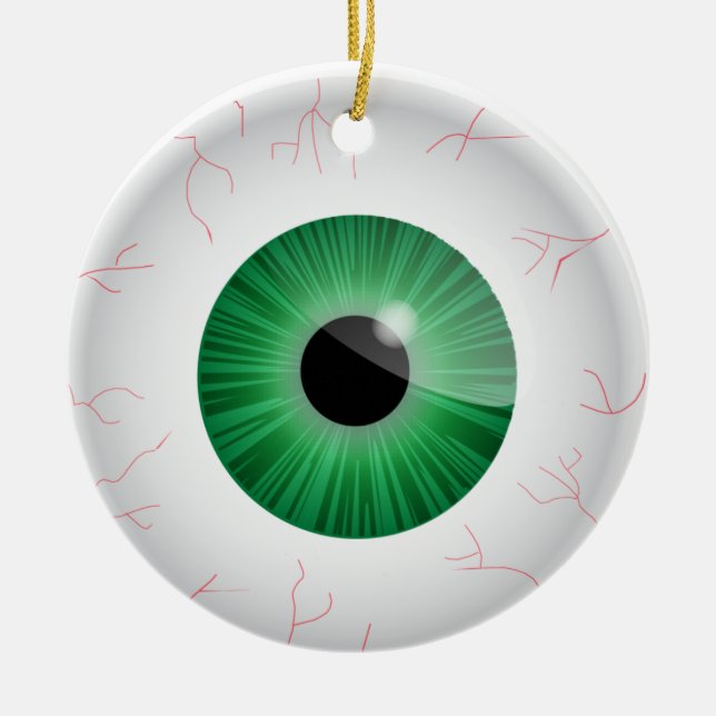 Ornamento de Eyeball Green Bloodshot (Frente)