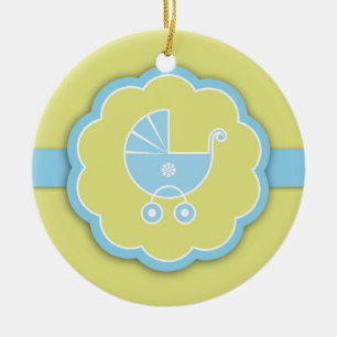 Ornamento de Favor de Baby Shower Azul