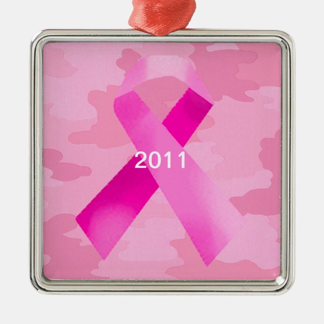 Ornamento de fecha de cinta rosa rosa de camuflaje (Frente)