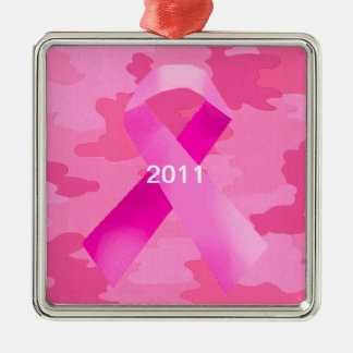 Ornamento de fecha de cinta rosada de camuflaje ro