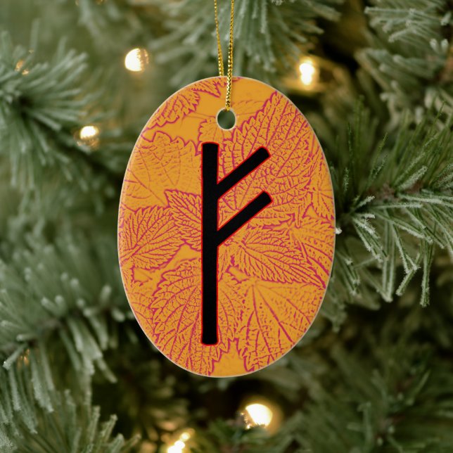 Ornamento de Fehu Viking Rune Yule - ¡Convirtiéndo (Árbol)