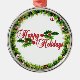 Ornamento de Feliz Festividad Wreath Premium
