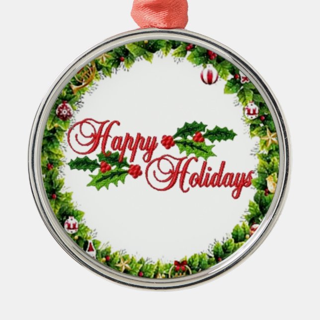 Ornamento de Feliz Festividad Wreath Premium (Frente)