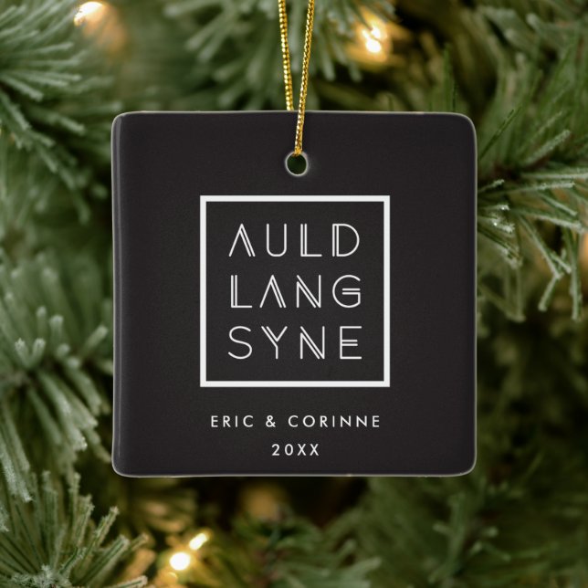 Ornamento de feriado con marco de Auld Lang Syne - (Árbol)