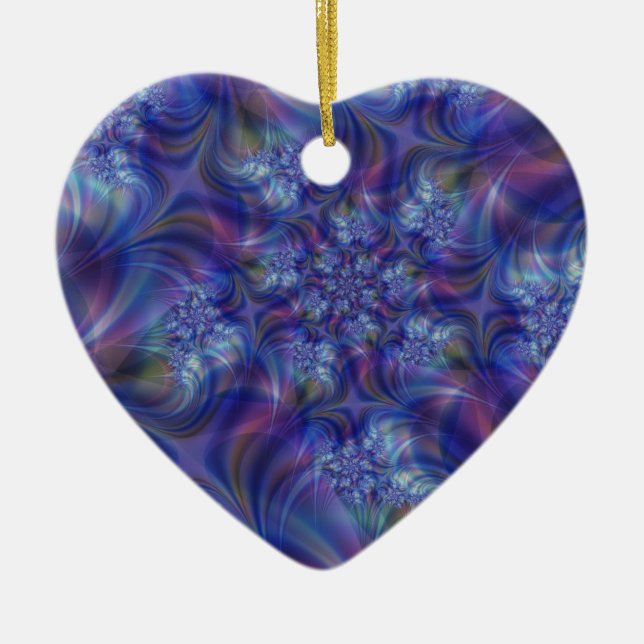 Ornamento de feriado de escencia fractal (Frente)