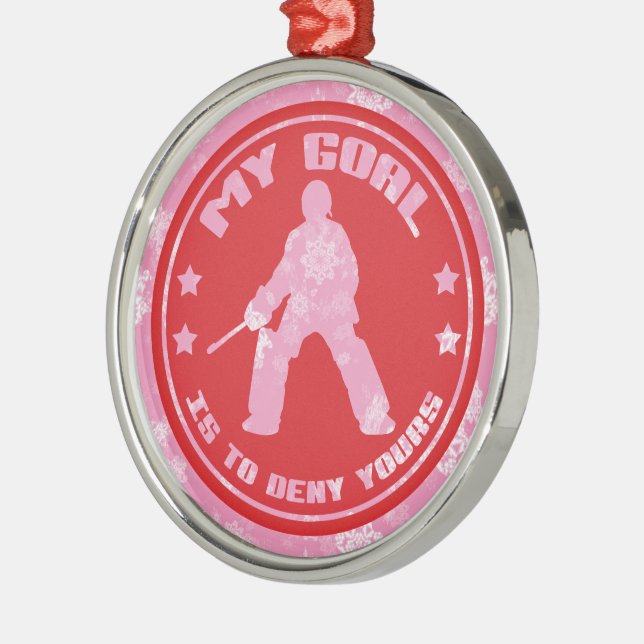 Ornamento de feriado de Goalie de hockey sobre hie (Izquierda)