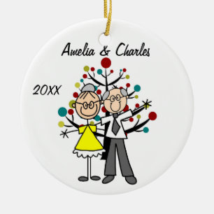 Ornamento de feriado de Personalizado de pareja ma