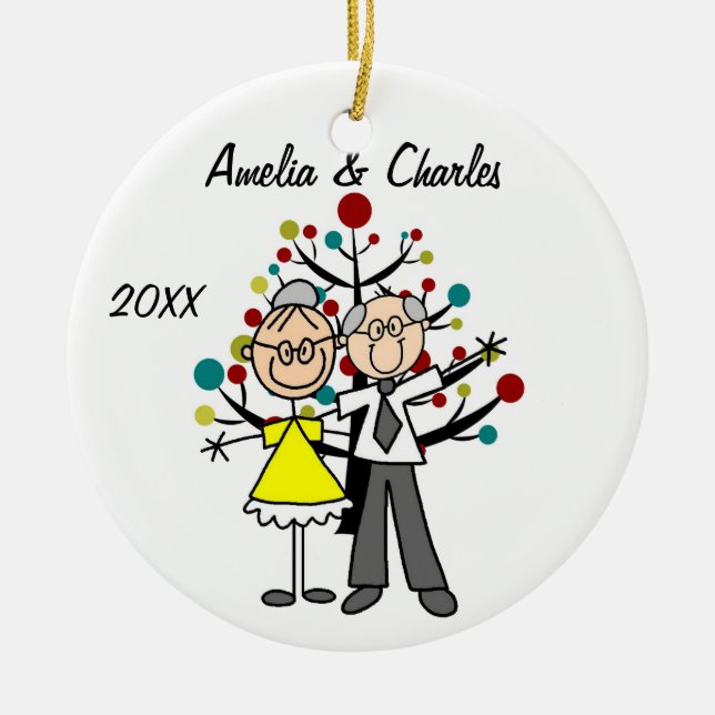 Ornamento de feriado de Personalizado de pareja ma (Frente)