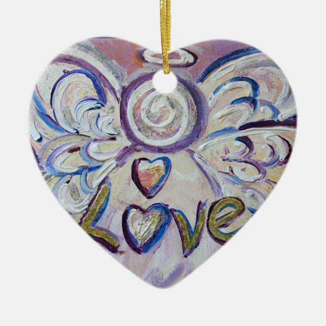 Ornamento de feriado de regalo de arte de Love Ang (Frente)