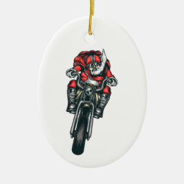 Ornamento de feriado en motocicleta de Santa Claus