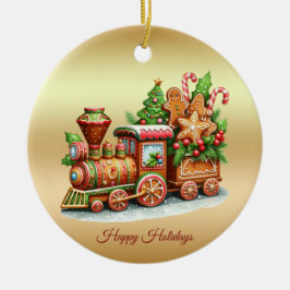Ornamento de feriado en tren de Gingerbread