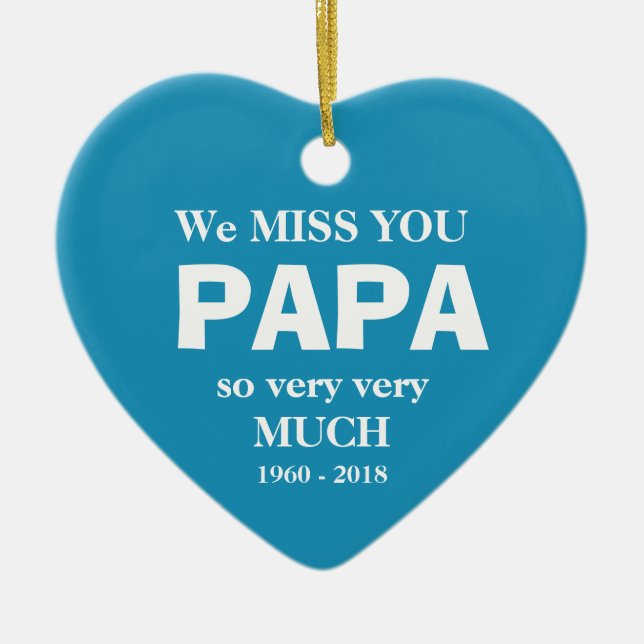Ornamento de feriado personalizado PAPA en memoria (Frente)