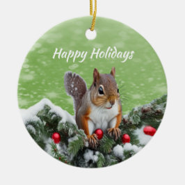 Ornamento de feriados para Navidades de ardilla