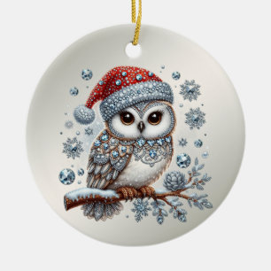 Ornamento de festividad de búho navidades