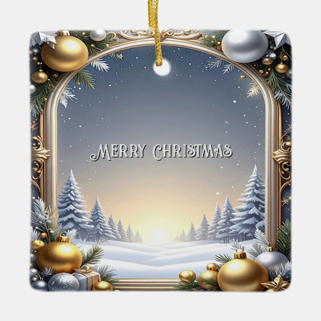 Ornamento de festividad de marco para navidades (Anverso)