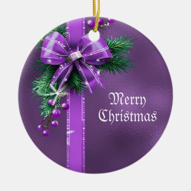 Ornamento de festividad de morado (Frente)