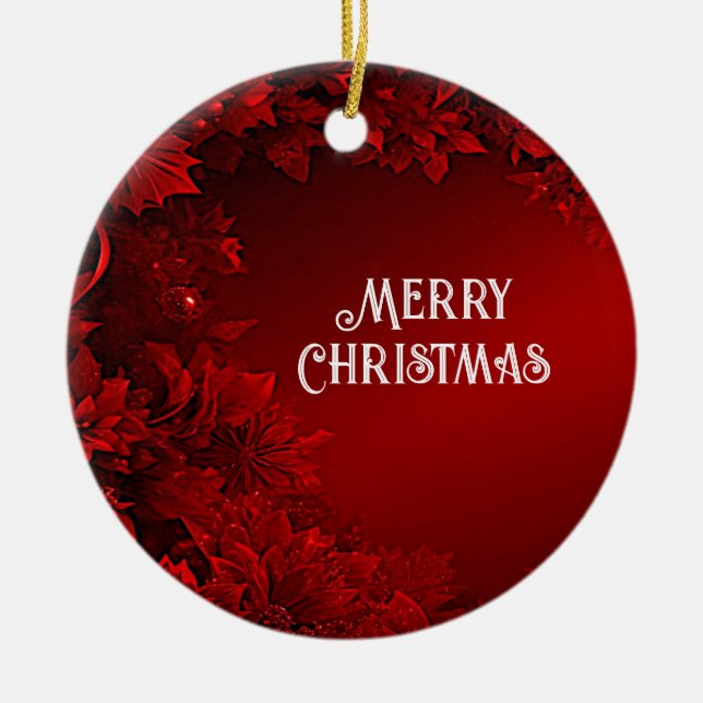 Ornamento de festividad de Navidades florales de h (Frente)