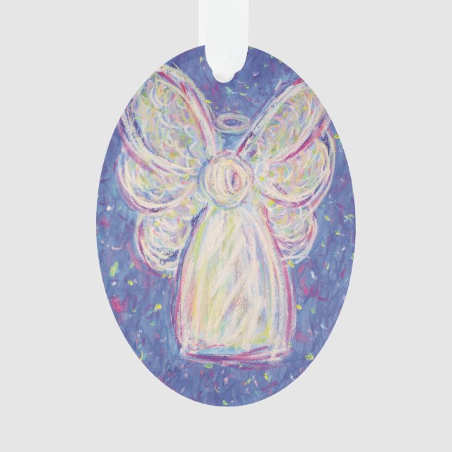 Ornamento de festividad de Starry Night Angel Art (Anverso)