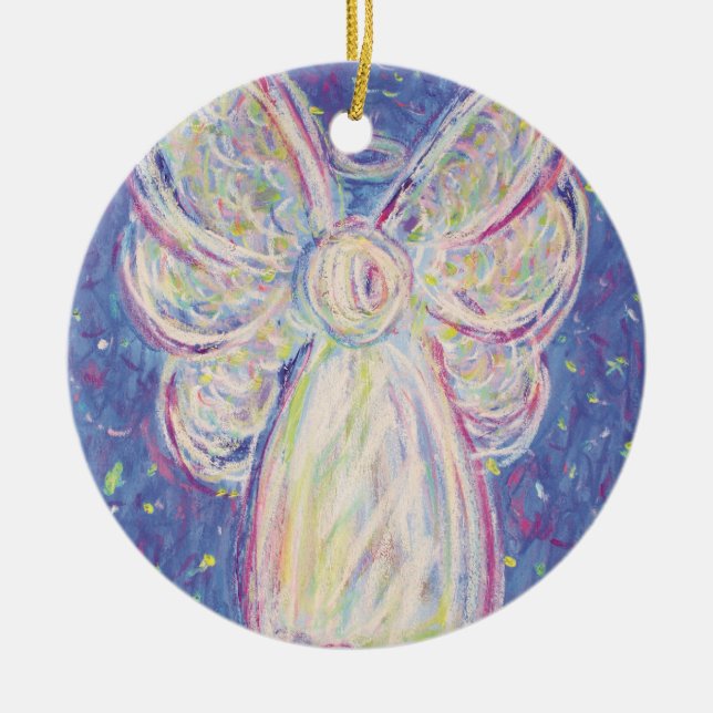 Ornamento de festividad de Starry Night Angel Art (Frente)