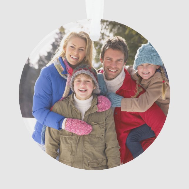 Ornamento de festividad familiar de personalizado (Reverso)