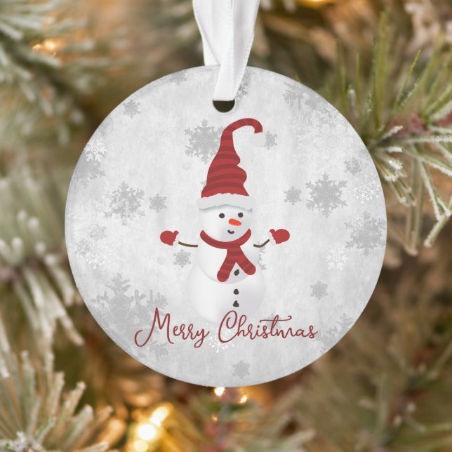 Ornamento de festividad Red Cute Snowman (Árbol)
