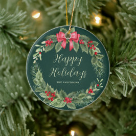 Ornamento de fiestas felices de los navidades