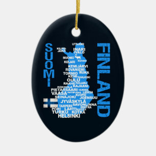 Ornamento de FINLAND MAP - personalizable