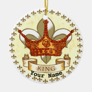 Ornamento de Fleur De Lis Crown King Dad