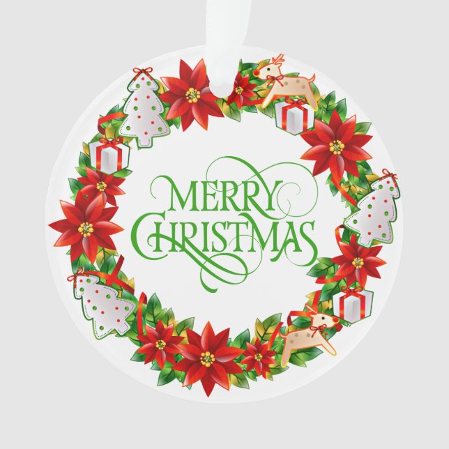 Ornamento de flor de invierno navidad navideña (Anverso)
