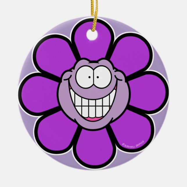 Ornamento de flor morada grande (Frente)