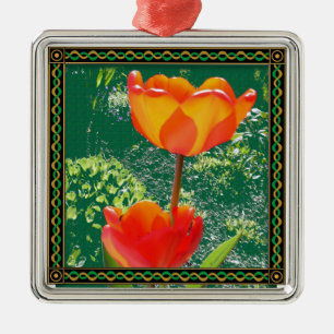 Ornamento de flor naranja