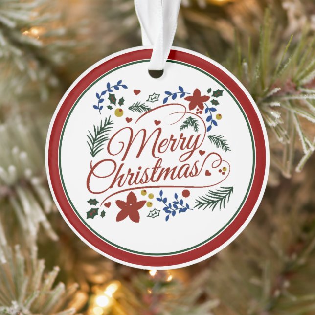 Ornamento de Floral Merry Christmas (Árbol)