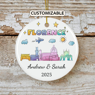 Ornamento de Florencia de Skyline personalizado, I