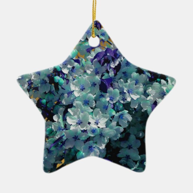 Ornamento de flores de primavera azul (Frente)