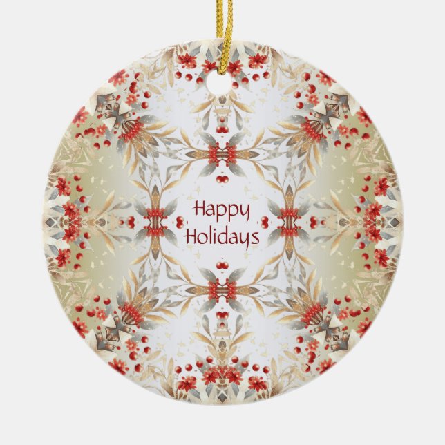 Ornamento de flores de vacaciones modernas (Frente)