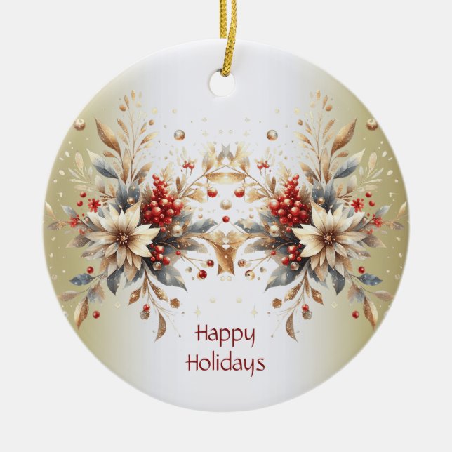 Ornamento de flores de vacaciones modernas (Frente)