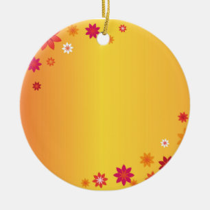 Ornamento de flores naranjas