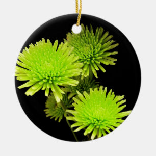 Ornamento de flores verdes