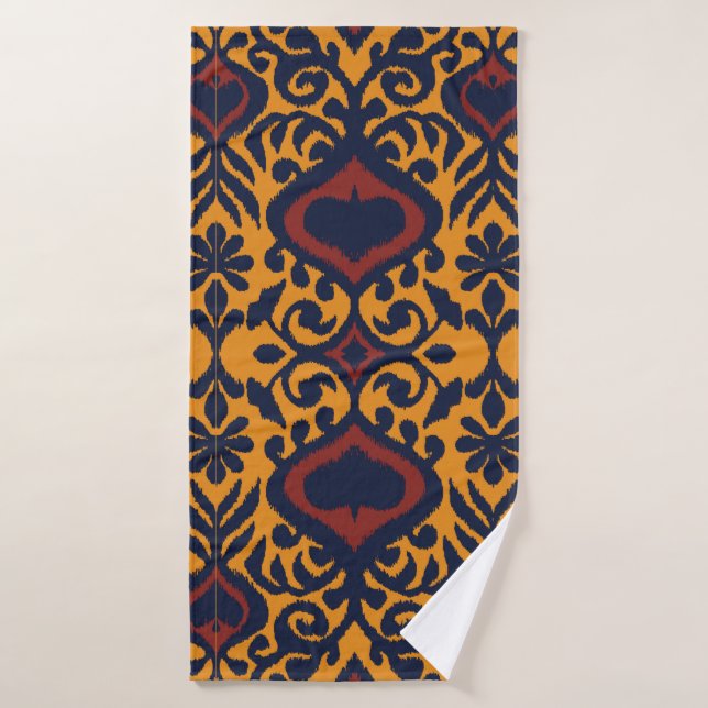Ornamento de folclore geométrico Ikat. damasco ori (Toalla de baño)