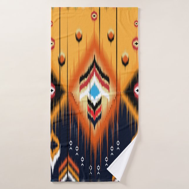 Ornamento de folclore geométrico Ikat. La etnia tr (Toalla de baño)
