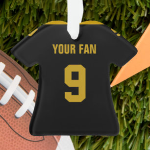 Ornamento de Football Gold y Black Jersey